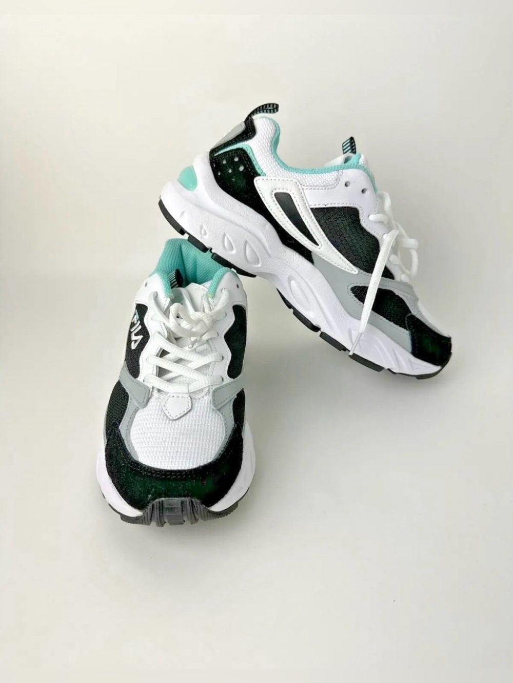 Fila Envizion Lace Up Athletic Sneaker Shoes Size 6 -White/Black/Mint-